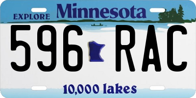MN license plate 596RAC