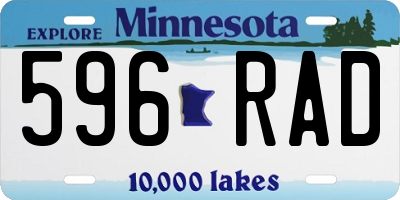 MN license plate 596RAD
