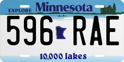 MN license plate 596RAE