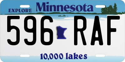 MN license plate 596RAF
