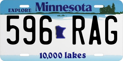 MN license plate 596RAG