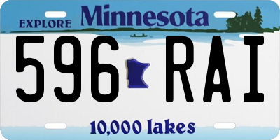 MN license plate 596RAI