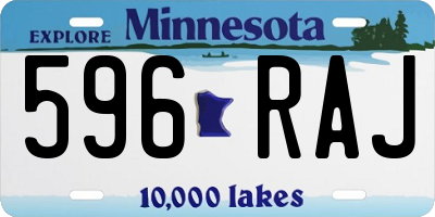 MN license plate 596RAJ