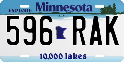 MN license plate 596RAK