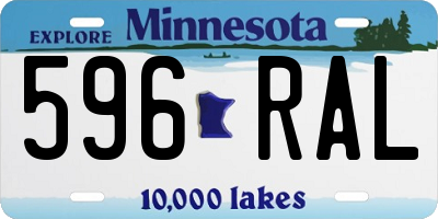 MN license plate 596RAL