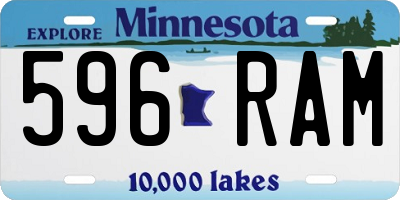 MN license plate 596RAM