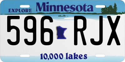 MN license plate 596RJX