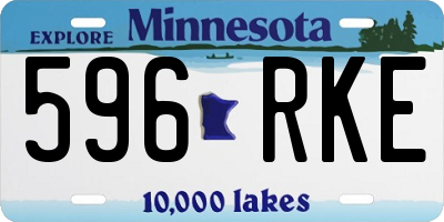 MN license plate 596RKE