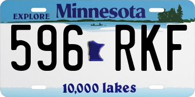 MN license plate 596RKF