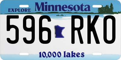 MN license plate 596RKO