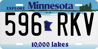 MN license plate 596RKV
