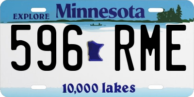 MN license plate 596RME