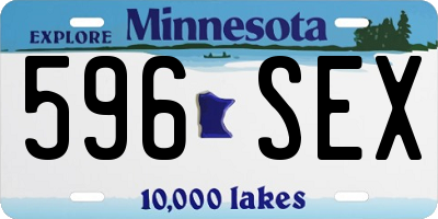 MN license plate 596SEX