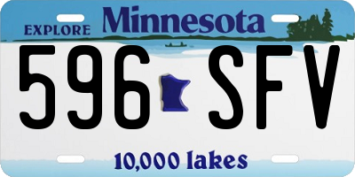 MN license plate 596SFV