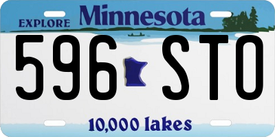 MN license plate 596STO