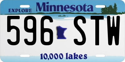 MN license plate 596STW