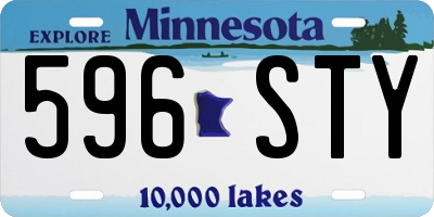 MN license plate 596STY