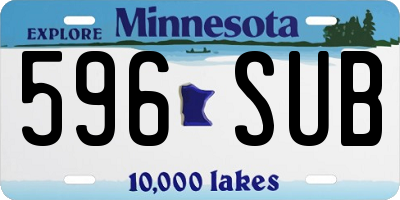 MN license plate 596SUB