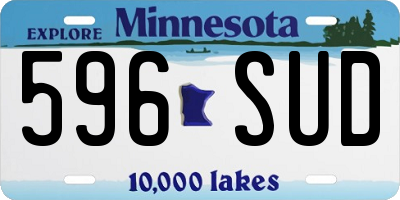 MN license plate 596SUD