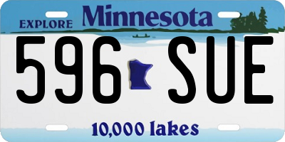 MN license plate 596SUE