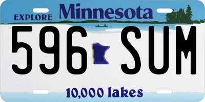 MN license plate 596SUM