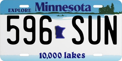 MN license plate 596SUN