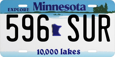 MN license plate 596SUR