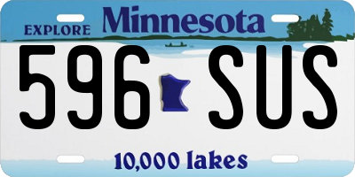 MN license plate 596SUS