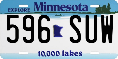 MN license plate 596SUW