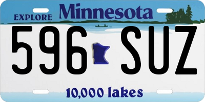 MN license plate 596SUZ