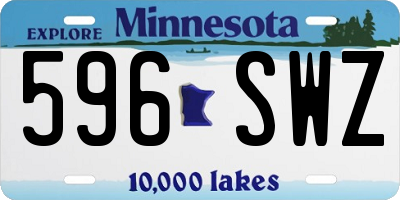 MN license plate 596SWZ