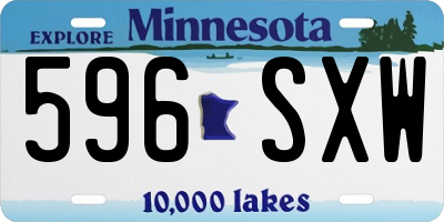 MN license plate 596SXW