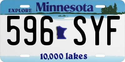 MN license plate 596SYF