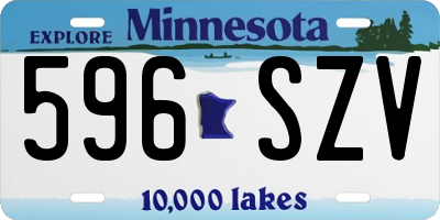 MN license plate 596SZV