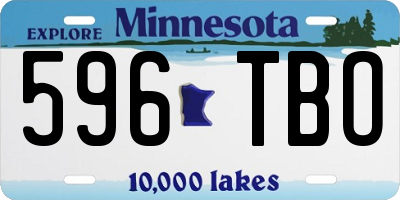 MN license plate 596TBO