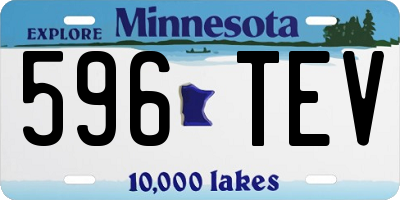 MN license plate 596TEV
