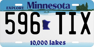 MN license plate 596TIX