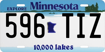 MN license plate 596TIZ