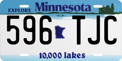 MN license plate 596TJC