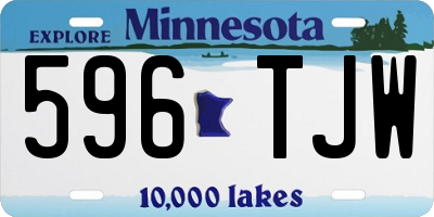 MN license plate 596TJW