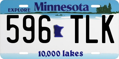 MN license plate 596TLK