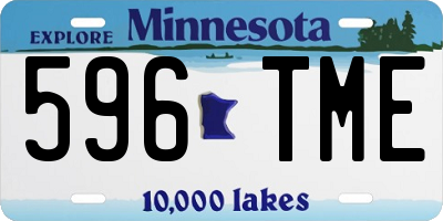 MN license plate 596TME