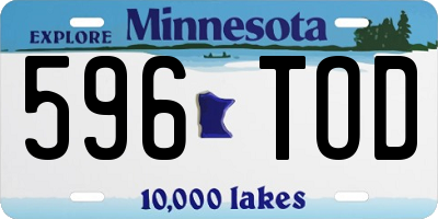 MN license plate 596TOD