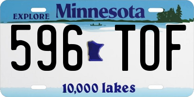 MN license plate 596TOF