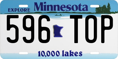MN license plate 596TOP