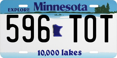 MN license plate 596TOT