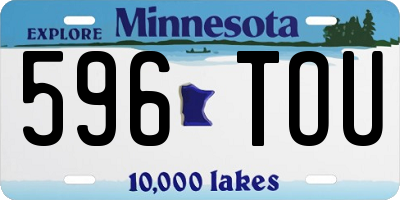 MN license plate 596TOU