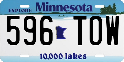 MN license plate 596TOW