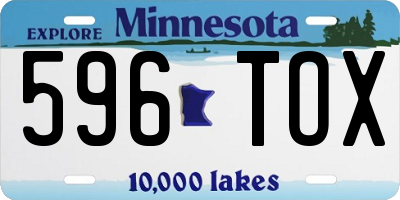 MN license plate 596TOX