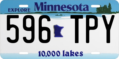 MN license plate 596TPY